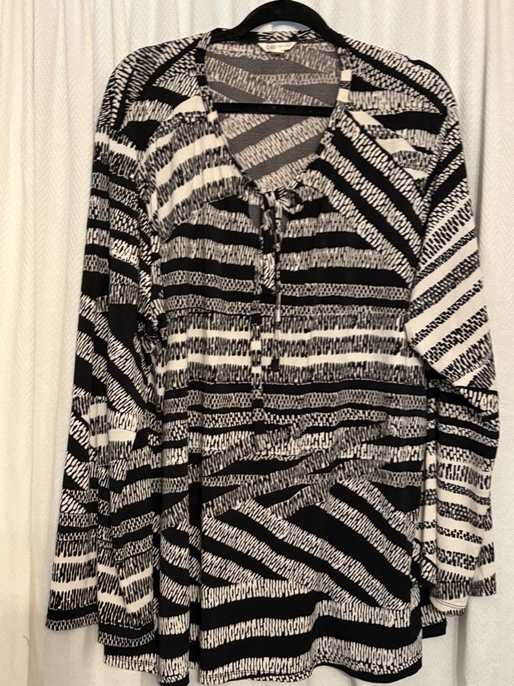 Cato Black and White Abstract Shirt